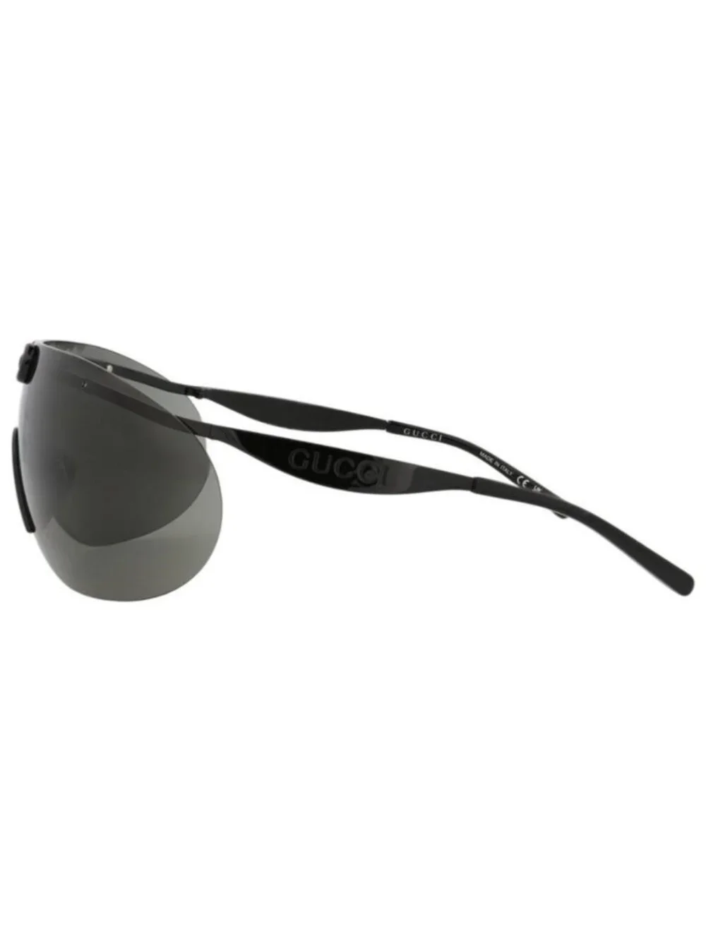 New Gucci Mens Shield/Wrap Black Black Grey Fashion Designer Sunglasses